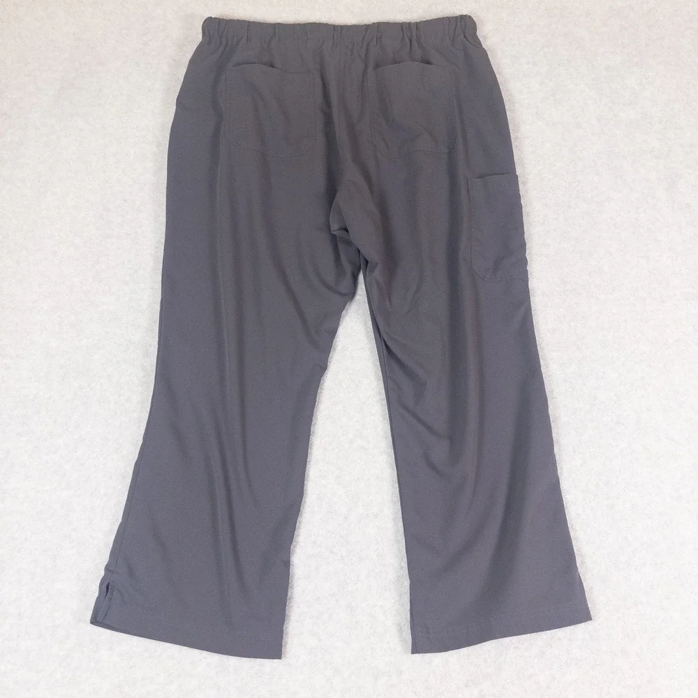 Koi Next Gen Mens Scrub Pants 2X Petite Charcoal Gray Cargo Drawstring